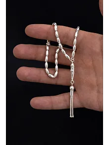 Gümüş Tespih Arpa Kesim Orta Bilek Boy 18gr Gümüş Tespih Arpa Kesim Orta Bilek Boy 18gr