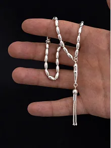 Gümüş Tespih Arpa Kesim Orta Bilek Boy 18gr