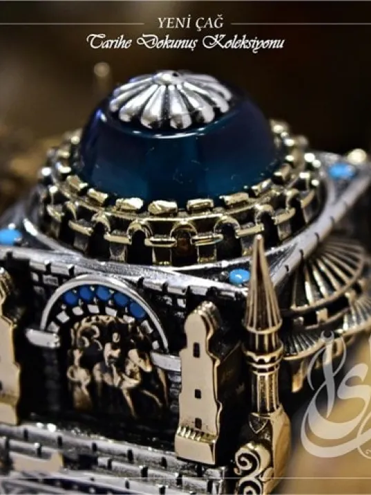 İslam Usta Tasarımı Yeni Çağ Gümüş Erkek Yüzük