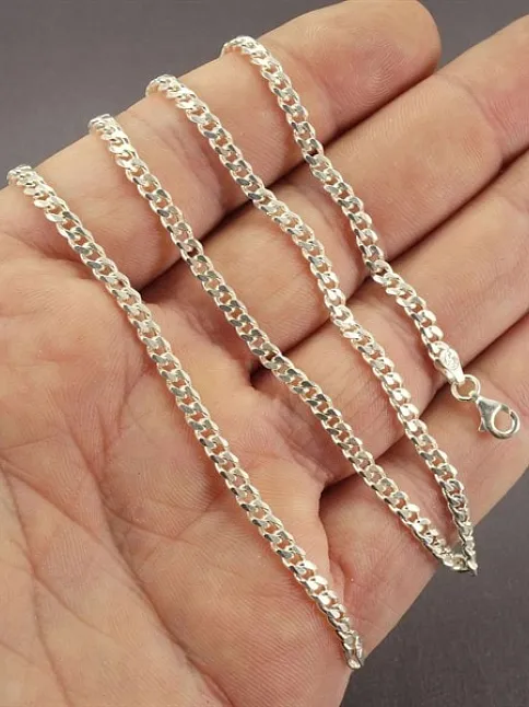 Gümüş Erkek Kolye Zincir 3,5mm Gurmet İnce Model