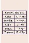 Lena Bayan Zümrüt Taşlı Gümüş Su Yolu Set - Kolye, Bileklik, Küpe, Yüzük