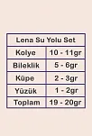 Lena Bayan Zümrüt Taşlı Gümüş Su Yolu Set - Kolye, Bileklik, Küpe, Yüzük