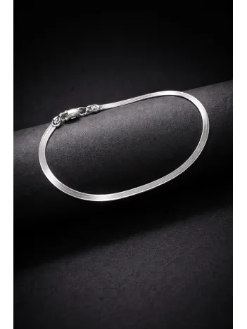 Erkek Kadın Çelik Bileklik - Yassı Ezme İnce Zarif Model Kadın Erkek Bileklik