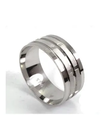 Atlantis Model Erkek Gümüş Tek Alyans Yüzük Nişan Söz Yüzükleri