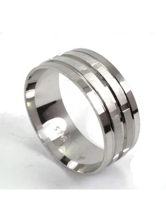 Atlantis Model Erkek Gümüş Tek Alyans Yüzük Nişan Söz Yüzükleri