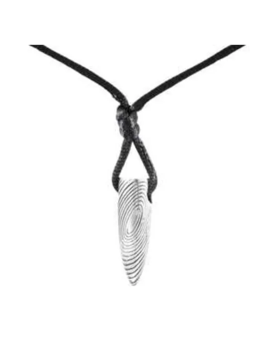 Erkek Deri Kolye - Çelik Kurşun Model Erkek Deri Kolye