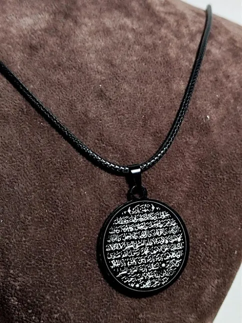 Bereket Duası Karınca Duası Bayan Erkek Siyah Çelik Kolye Deri CKLKARINCA1-SYH