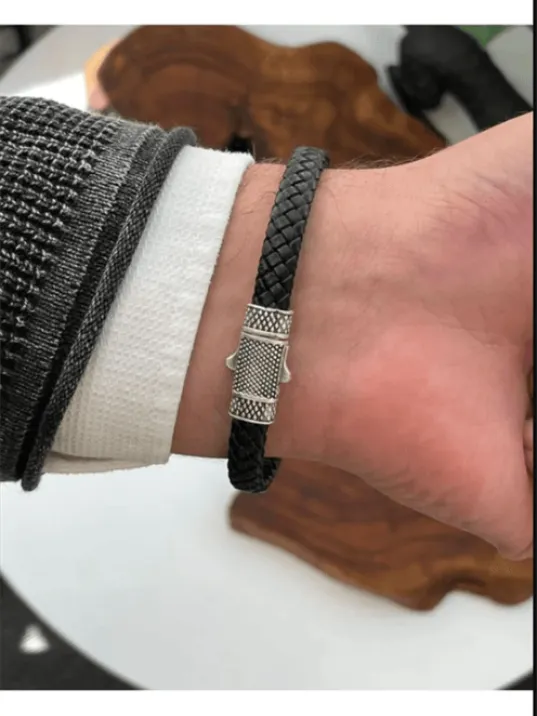 Erkek Bileklik - Deri Erkek Bileklik - Erkek Bileklik - Kurt Başı Model