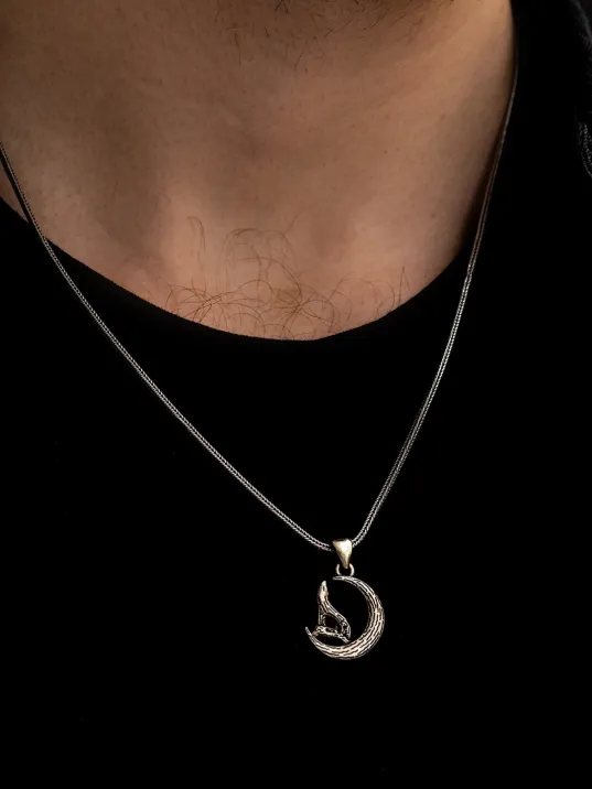 Erkek Gümüş Kolye - Çizgili Desenli Hilal Bozkurt Gümüş Kolye Erkek Gümüş Kolye - Çizgili Desenli Hilal Bozkurt Gümüş Kolye