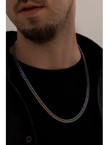 Erkek Kolye - Gurmet Model Erkek Çelik Kolye - Alacalı Renk - 6 Mm Kalınlık - Paslanmaz Çelik Erkek Kolye - Gurmet Model Erkek Çelik Kolye - Alacalı Renk - 6 Mm Kalınlık - Paslanmaz Çelik