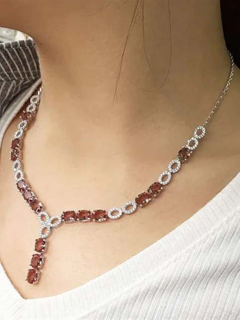 Zultanit Taşlı Su Yolu Bayan Gümüş Kolye