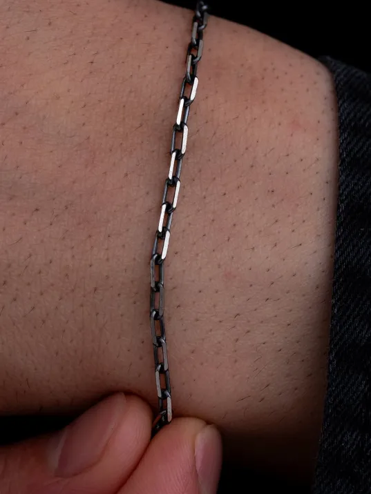 Erkek Gümüş Bileklik - 925 Ayar Oksitli Forse Zincir Gümüş Bileklik Erkek Gümüş Bileklik - 925 Ayar Oksitli Forse Zincir Gümüş Bileklik