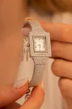 Kadın Gümüş Saat - Gelin Saati - Zirkon Taşlı 925 Ayar Gümüş Kadın Saat Kare Model Kadın Gümüş Saat - Gelin Saati - Zirkon Taşlı 925 Ayar Gümüş Kadın Saat Kare Model