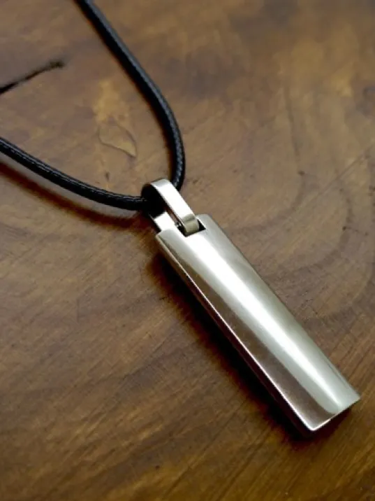 Ottoman Çelik Çubuk Deri Kolye Erkek DKLGMSDBLOK