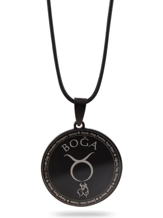 Boğa Burcu Kolyesi Kadın Erkek Çelik Deri Kolye CKLBOGADERI-SYH Boğa Burcu Kolyesi Kadın Erkek Çelik Deri Kolye CKLBOGADERI-SYH