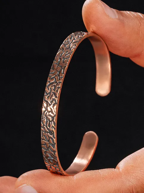 Ağaç Kabuğu Model 2 Bakır Bileklik El Işçiliği Kelepçe Metal Kutu Doğal Taşlar Kadın Erkek Bilezik