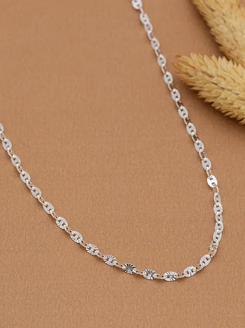 Kadın Gümüş Kolye - 2.5 mm Desenli Barlı Model Gümüş Kolye