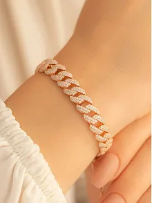 Zirkon Taşlı Rose Gurmet Model Gümüş Bileklik