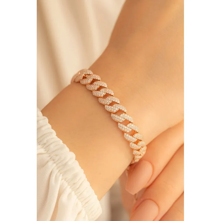 Zirkon Taşlı Rose Gurmet Model Gümüş Bileklik Zirkon Taşlı Rose Gurmet Model Gümüş Bileklik