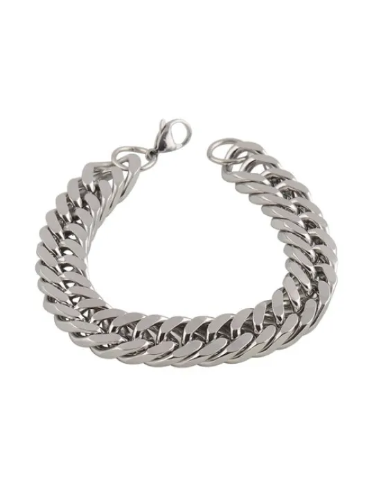 Ottoman Gümüş Renk Kalın Çelik Gurmet Erkek Bileklik CBLGUMUSKLN-GMS
