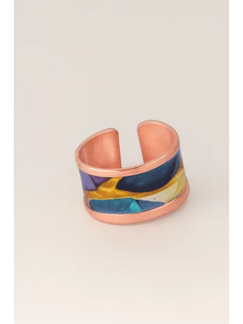 Kadın Bakır Yüzük - Diana Model Özel Baskı Metal Kutu Ve Kuvars Taşı