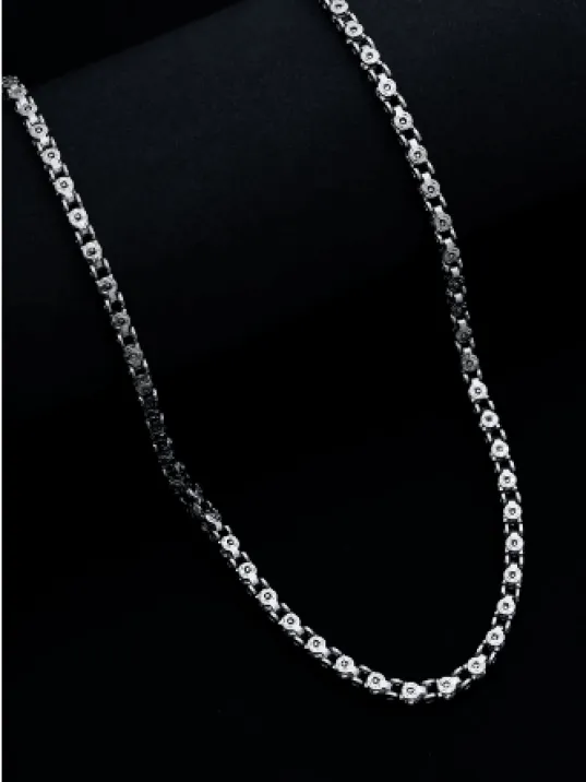 Erkek Çelik Kolye - Pullu Model Çelik Kolye