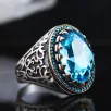 Turkuaz Paraiba Taşlı Yanı İşlemeli Özel Seri Erkek Gümüş Yüzük Turkuaz Paraiba Taşlı Yanı İşlemeli Özel Seri Erkek Gümüş Yüzük