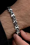 Erkek Gümüş Bileklik -Çapa Motifli Kare Model Gümüş Bileklik