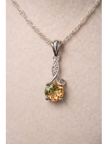 Kadın Gümüş Kolye Küpe Set - Işıltılı Mini Aura Zultanit Taşlı Kadın Gümüş Set