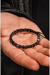 Erkek Kadın Doğal Taş Bileklik - Siyah Hematit Doğal Taşlı Makrome Model 4 Unisex Bileklik