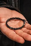 Erkek Kadın Doğal Taş Bileklik - Siyah Hematit Doğal Taşlı Makrome Model 4 Unisex Bileklik