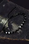Erkek Kadın Doğal Taş Bileklik - Siyah Hematit Doğal Taşlı Makrome Gotik Tarz Model Unisex Bileklik