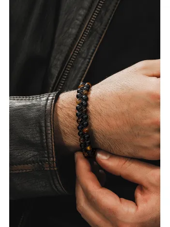 Erkek Doğal Taş Bileklik - Kaplan Gözü ve Oniks Doğal Taş Erkek Bileklik Erkek Doğal Taş Bileklik - Kaplan Gözü ve Oniks Doğal Taş Erkek Bileklik