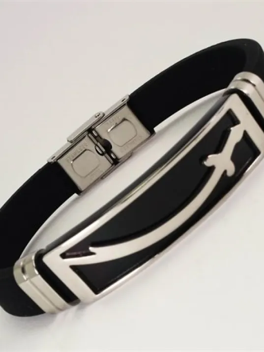 Zülfikar Kılıç Kauçuk Çelik Erkek Bileklik