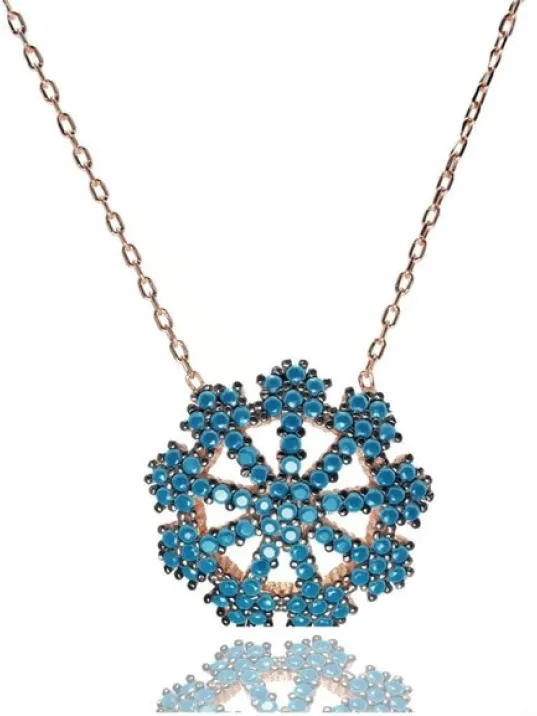 Büyük Boy Bayan Gümüş Kartanesi Kolye