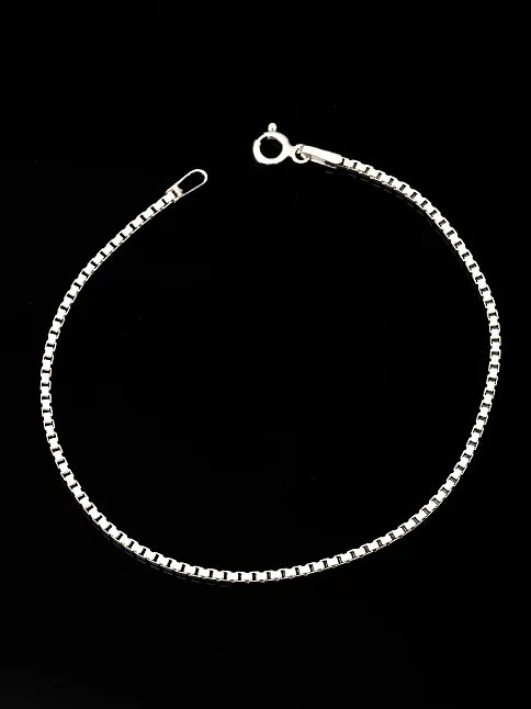 Kadın Gümüş Bileklik - 925 Ayar 1.5 mm Küp Zincir Gümüş Bileklik