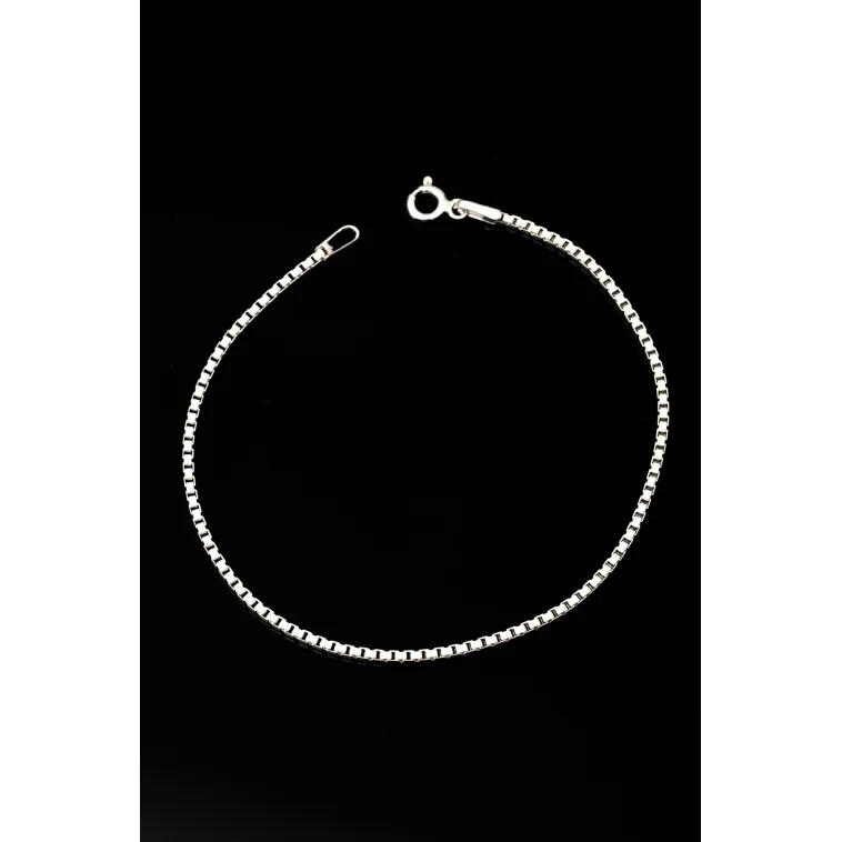 Kadın Gümüş Bileklik - 925 Ayar 1.5 mm Küp Zincir Gümüş Bileklik