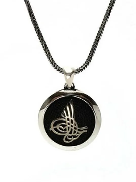 Osmanlı Tuğralı Erkek Gümüş Kolye Zincir Osmanlı Tuğralı Erkek Gümüş Kolye Zincir