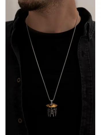 Jack Sparrow - Erkek Kolye - Jack Sparrow Figürlü Erkek Çelik Kolye