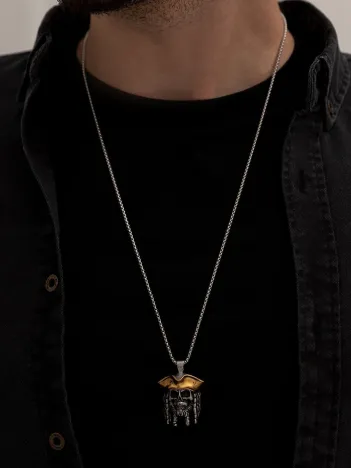 Jack Sparrow - Erkek Kolye - Jack Sparrow Figürlü Erkek Çelik Kolye