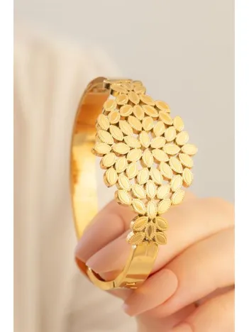 Kadın Bileklik - 22 Ayar Gerçek Altın Kaplama(kararmaz) Mozaik Model