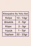 Kleopatra Su Yolu Gümüş Bayan Set - Kolye, Bileklik, Küpe, Yüzük