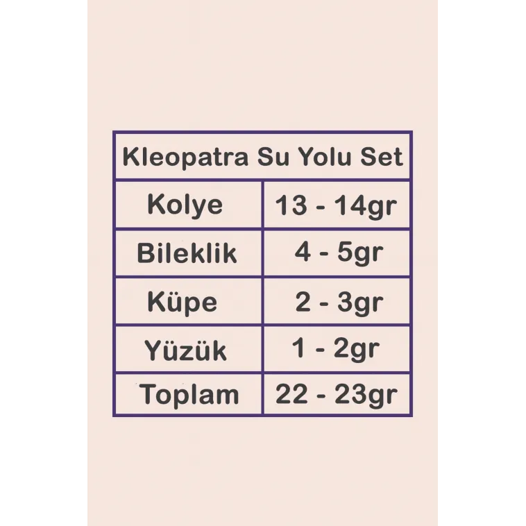 Kleopatra Su Yolu Gümüş Bayan Set - Kolye, Bileklik, Küpe, Yüzük