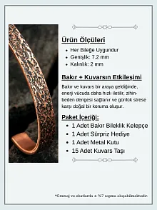 Ağaç Kabuğu Model Bakır Bileklik El Işçiliği Kelepçe Metal Kutu Doğal Taşlar Kadın Erkek Bilezik