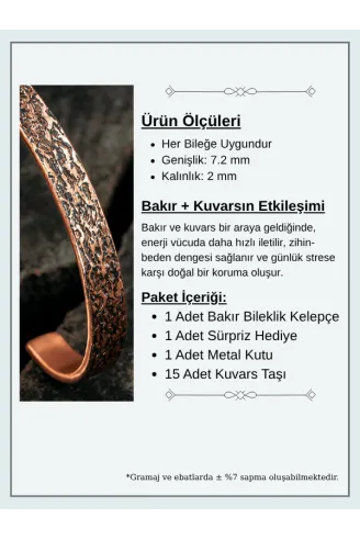 Ağaç Kabuğu Model Bakır Bileklik El Işçiliği Kelepçe Metal Kutu Doğal Taşlar Kadın Erkek Bilezik
