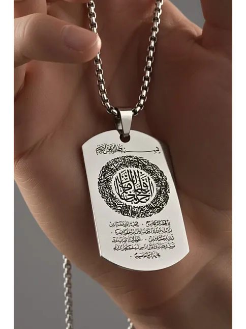 Fetih Süresi Erkek Çelik Kolye Zincir