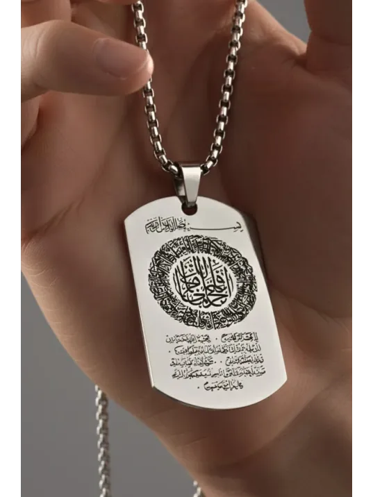 Fetih Süresi Erkek Çelik Kolye Zincir