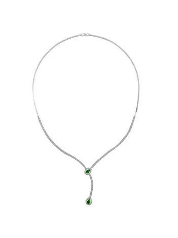 Çağıl Zümrüt Taşlı Bayan Gümüş Kolye