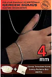 Erkek Gümüş Kolye Bileklik Set - Yassı Ezme Kral Gümüş Bileklik Set