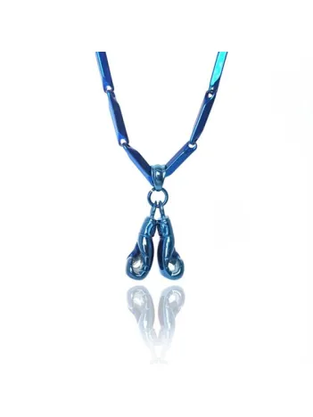 Piano Lacivert Çift Boks Eldiveni Çelik Erkek Kolye Zincir CKLMAVCBKOS